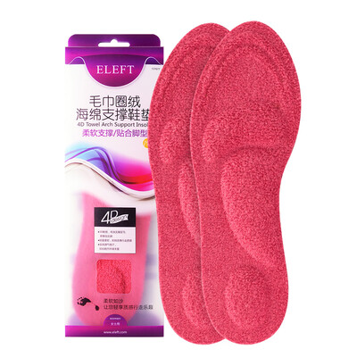 

ELEFT 4D towel loop velvet sponge support insoles walking warm sports shock absorber breathable mens gray