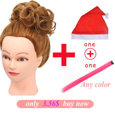 

AISI HAIR Synthetic Hair Chignon Donut Black Brown Curly Hair Bun Pad Chignon Elastic Hair Rope Rubber Band Hair Extens