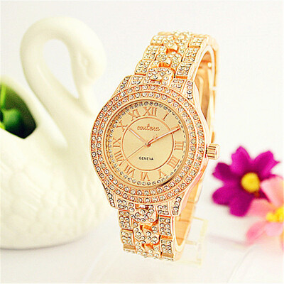 

Full Dazzling Diamond Ladies Watches CONTENA Fashion Luxury Crystal Women Wristwatches Rhinestone Dress Watch