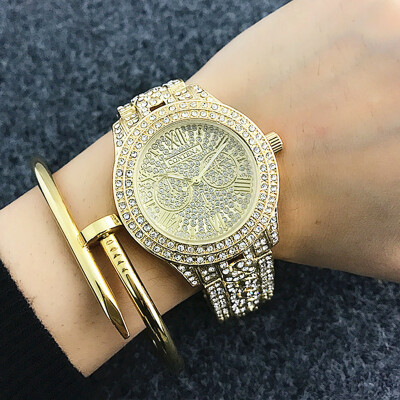 

Full Diamonds Luxury Women Dress Watches CONTENA Bling Crystal Ladies Wristwatches Elegant Female Quartz Watch