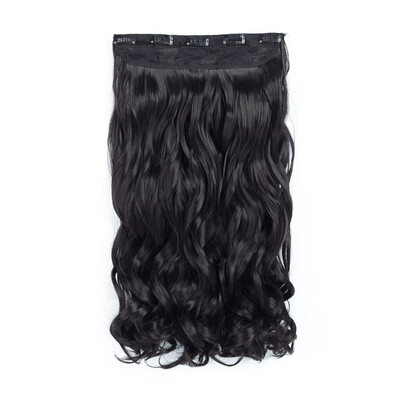 

20" Curly Wave 3/4 Full Head One Piece 5clips Clip in on Synthetic Hair Extension High Temperature Fiber Hair Pieces Wavy Hair