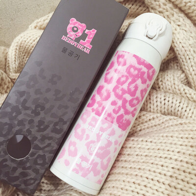 

Limited Edition Cup with Bear Leopard Boots Cup Bear Gray Leopard Cup Pink Leopard Porridge Cup