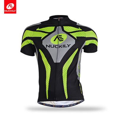 

NUCKILY Mens summer short sleeve cycling jersey with silicone elastic gripper