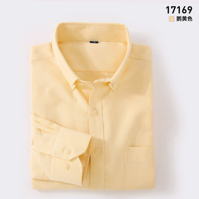 

Business Casual Oxford Textile Men Long Sleeve Shirt Spring Autumn Silm Fit