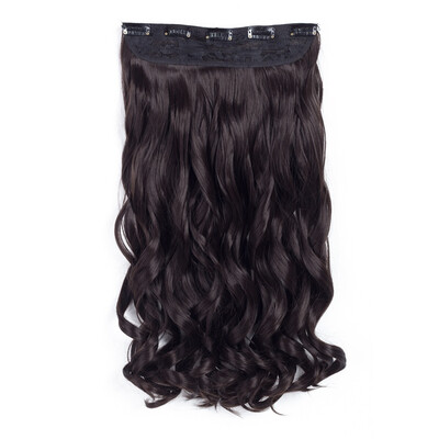 

20" Curly Wave 34 Full Head One Piece 5clips Clip in on Synthetic Hair Extension High Temperature Fiber Hair Pieces Wavy Hair