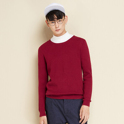 

Semir (Semir) 2017 Dongkuan мужские свитера мужчины шею свитер свитер тонкий срез Корейский 19416061904 бордовый M