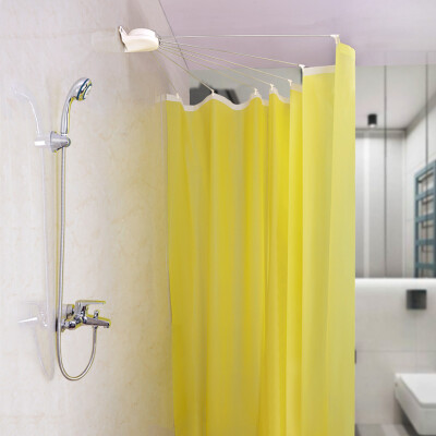 

Bao Youni can punch the foldable fan-shaped shower curtain rod gift shower curtain DQ1609