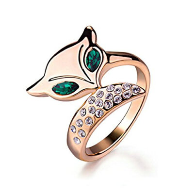 

Yoursfs Fox Ring For Women Halo Cocktail Ring Faux Emerald Fashion Jewelry