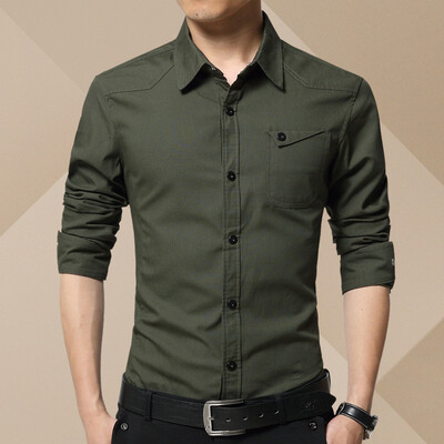 

Winter men's side plus cashmere thicken warm long-sleeved shirt as gift for men