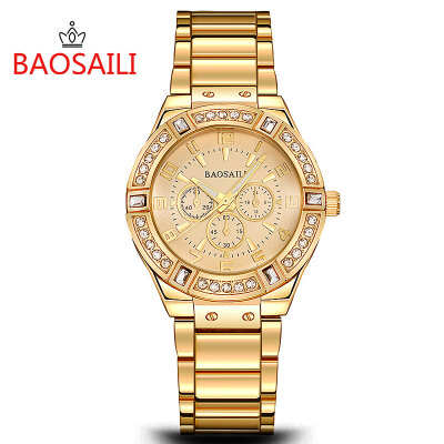 

BAOSAILI Brand Womens Watch Luxury Diamond Alloy Case Business Watches Ladies Charm Girls Dress Wristwatches