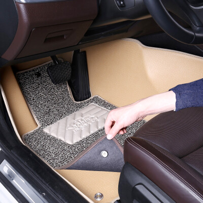 

Xinjian Xinjian all surrounded by double-layer wire ring car mats thick wear-resistant leather special custom-made mats manufacturers straight hair brown