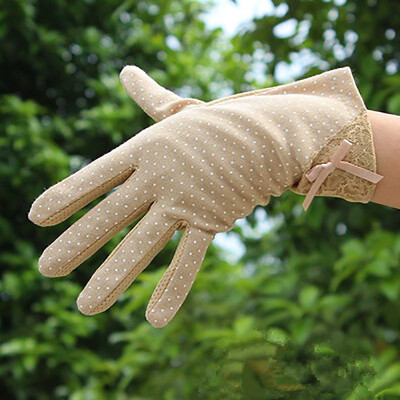 

summer sun gloves anti-UV anti-skid short section of pure cotton ladies gloves