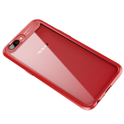 

Locke ROCK oppo r11 cell phone case crystal clear transparent hard&soft shell R11 silicone shell red