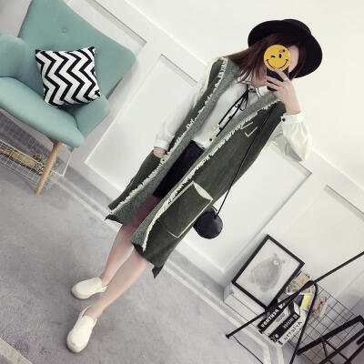 

Knitting vest female fashion 2017 in the long paragraph loose wild take the new