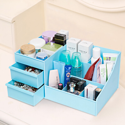 

Edeo EDO cosmetic storage box large drawer plastic jewelry finishing box TH1161 blue