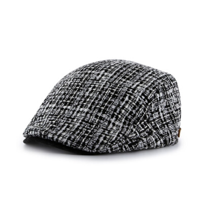 

LACKPARD Autumn Winter Women Lattice Beret Cap Hood Retro England Outdoors Fashion Front Hat