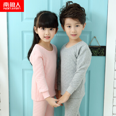 

Antarctic (Nanjiren) children's thermal underwear boys and girls three cold and warm thermal underwear thickening Qiuqiu pants suit Yang Hong 110