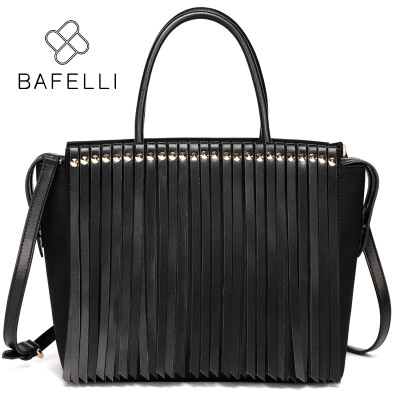 

BAFELLI autumn and winter new arrival women handbags parachute nylon material shoulder bag vintage cowhide tassel crossbody bags