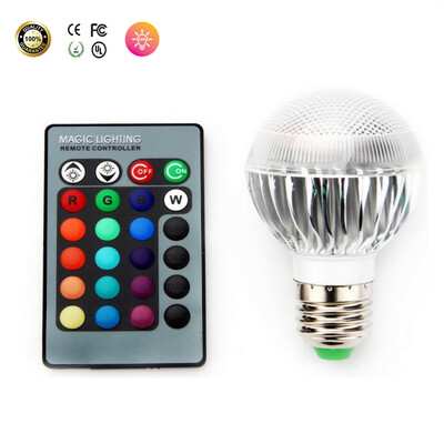 

E27 RGB Светодиодная лампа 3W 16 Цвет Сменная лампа Светодиодный прожектор + ИК-пульт дистанционного управления AC85-265V Празднич