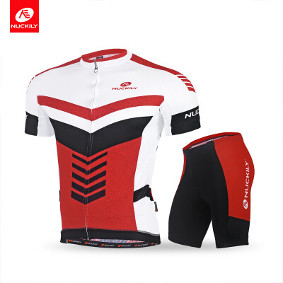 

NUCKILY Sublimation Cycling Jersey Short Sleeve&Durable Padded Short for Men New Material Cycling Summer Suit