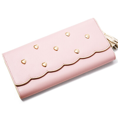 

Shark VISHARK ladies wallet long leather tassel heart-shaped multi-function clutch DS60681965 dark gray
