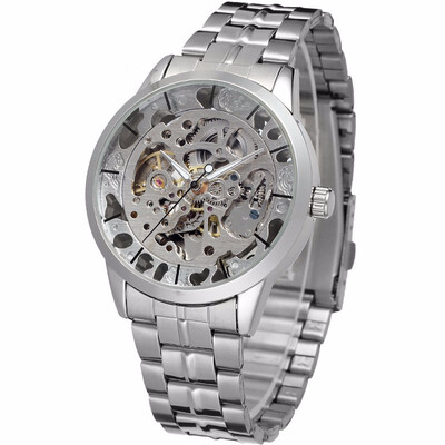

2017 Winner Luxury Silver Watches Men Automatic Clock Mens Mechanical Full Steel Watches Elegant Clock