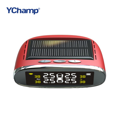 

YChamp Smart Car TPMS Система контроля давления в шинах Зарядка от солнечной энергии Цифровой ЖК-дисплей Автосистемы безопасности