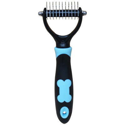 

HANHANLEYUAN dog comb stainless steel pet open knot knife cat dog open knot knot comb small medium large dog long hair thick hair single knot open knot blue