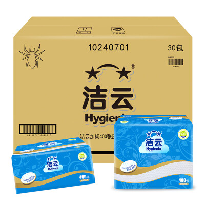

Hygienix toilet paper plus tough 400 sheets of three-dimensional embossed flat paper 30 pack thickening type FCL sales