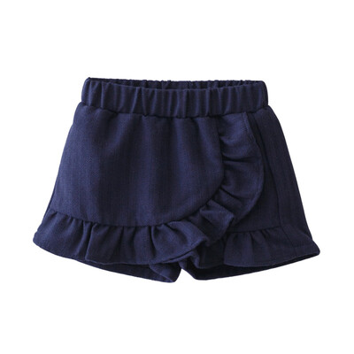 

cicie children's clothing girl pure color lotus leaf side short pants 173007 gray 120