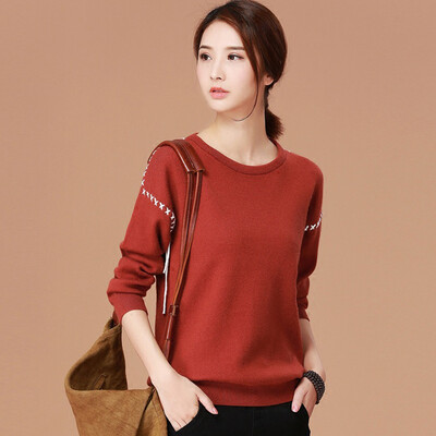 

City plus CIYPLUS 2017 autumn&winter new women loose wild personality stitching casual long-sleeved thick sweater sweater CWYC179171 army green M