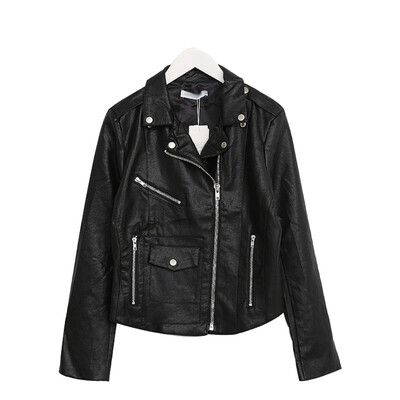 

2017 spring new leather clothing women fashion section of large leather clothing fur Slim jacket C70691
