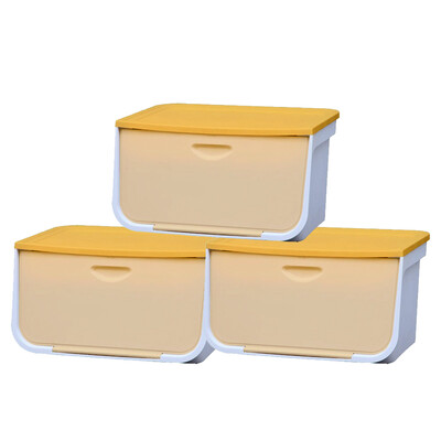 

Alice IRIS environmental plastic storage storage box storage box clamshell storage box L white yellow 3 Pack