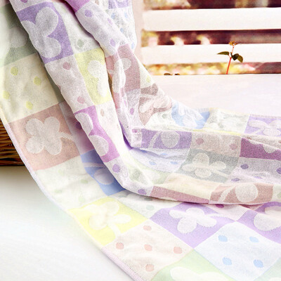 

Jinhe home towel home textile clover jacquard gauze bath towel pink JH13-23B
