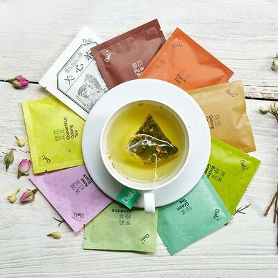 

Chinese Tea Assortment Green Black Oolong Pu'er Pyramid Teabags x 9 Flavours