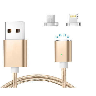

Keymao Magnetic Phone Kabel Data Lightning Charger Cable 2-in-1 Micro USB for iPhone 7 7 plus 6 6s Plus iPad Samsung S6 S7 S8 p