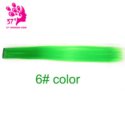 

Fashion hair extension for women Long Synthetic Clip In Extensions Straight Hair piece Party Highlight Punk Cosplay Colorful