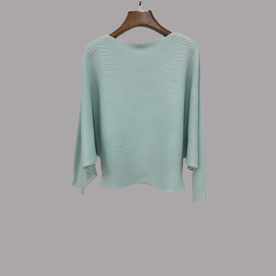 

2017 autumn and winter new bat sleeves knitting stopper loose collar collar shirt