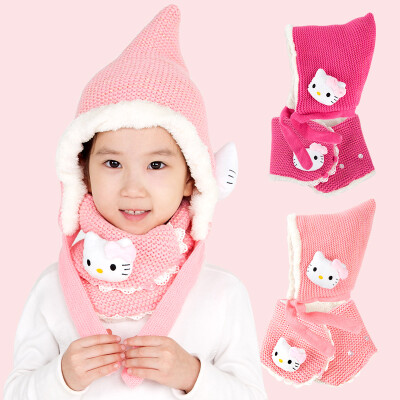 

HELLO KITTY Hello Kitty Hat Scarf Two-Piece Women's Winter Set Gift Set Two-piece Kit SKCM00031-2 Pink