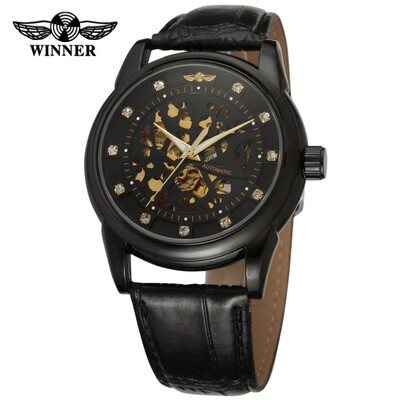

2017 Winner Automatic Mens Gold Watches Top Brand Luxury Gold Skeleton Mens Watch Mechanical Wristwatch