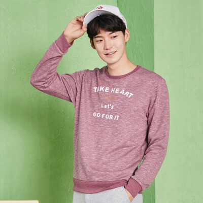 

Semir sweater men 2017 autumn round neck long sleeves T-shirt men Korean version of the fresh letters college wind pullover 19057161208 flower blue tone