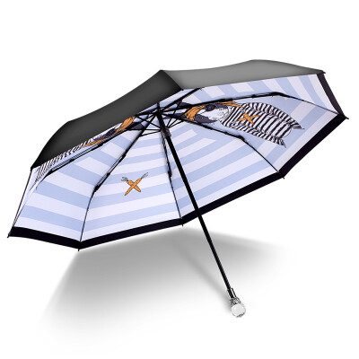 

iRain Umbnella sun umbrella folding UV umbrella umbrella umbrella umbrella folding umbrella umbrellas blue pirate rabbit crystal