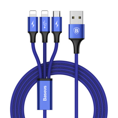 

Кабель Baseus 3-в-1 Lightning/Micro USB/Type-C для зарядки и передачи данных