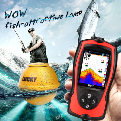 

Lucky ff1108-1cw и ff1108-1cwla английский и русский Меню Беспроводной Sonar Цвет Fishfinder 147ft/45 м глубина воды эхолот SONAR