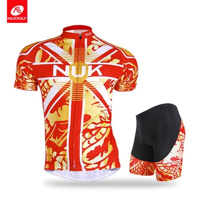 

Nuckily summer mens dragon print design cycling jersey&shorts AJ209BK268