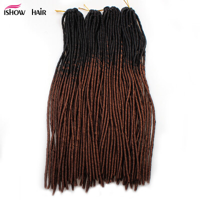 

Soft Dread Lock Crochet Braid Hair Extensions 20" Black to Dark Brown Synthetic Braiding Hair