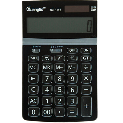 

GuangBo NC-1258 12-bit large-screen dual power desktop general office solar calculator color random