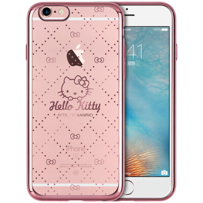 

Hello Kitty Apple 6 / 6s mobile phone shell iPhone6 ​​/ 6s cartoon protective shell plating transparent shatter-resistant shell 4.7 inches Ling grid