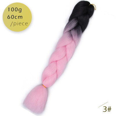 

AISI HAIR Ombre Kanekalon Braiding Hair Extensions 24inch 100g Synthetic Jumbo Braids Hair Fiber Pink Purple Blue Green 1pce