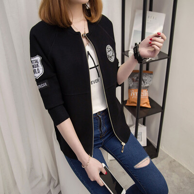 

sustory Women&39s 2017 autumn&winter models Korean version of the short jacket outside the jacket sweater cardigan long sleeve sweater loose jacket SRSU087 pink L